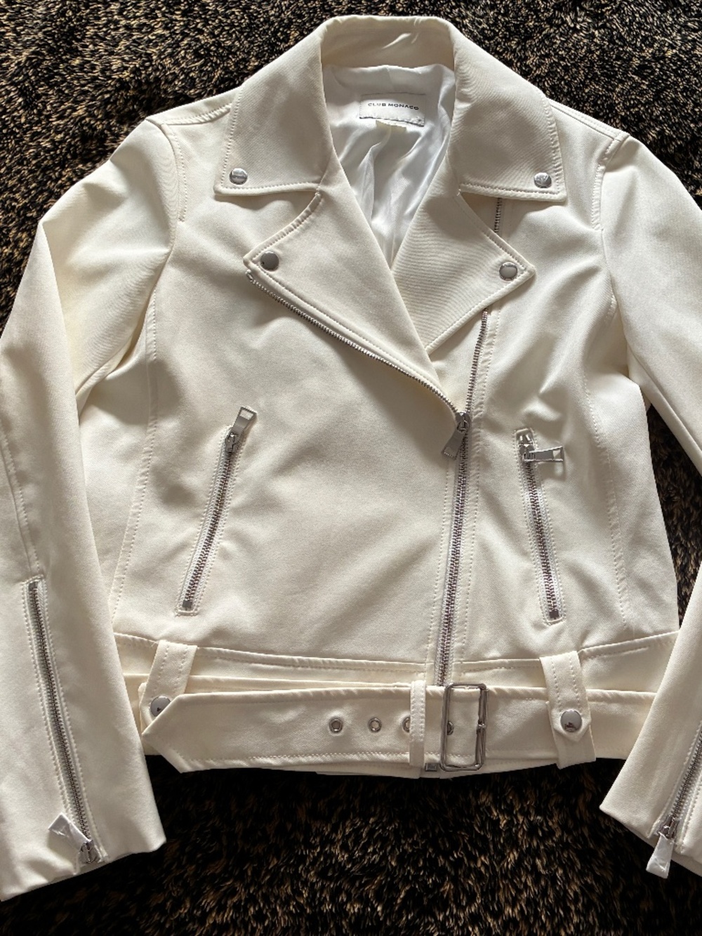 White Motorcycle Jacket, M